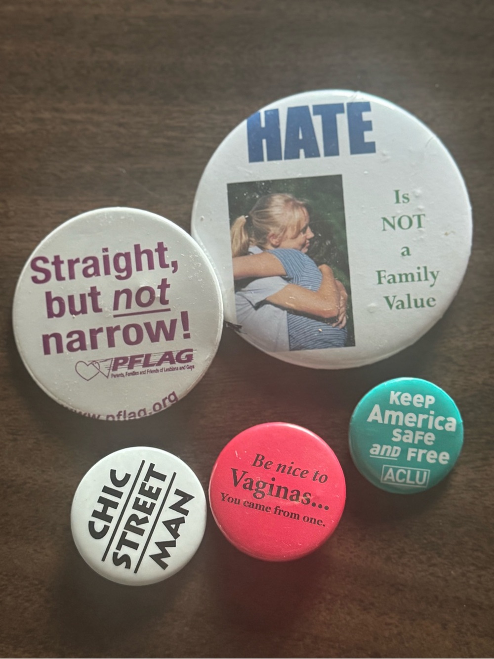 Vintage Lot of LGBTQ Pride Buttons Pins Including Pflag And ACLU